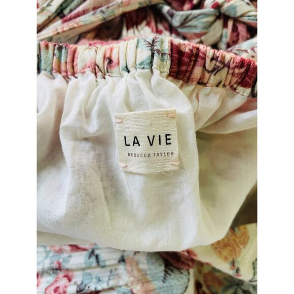 Rebecca Taylor Floral Lucienne Dress Tie Back Midi - Picture 4 of 11